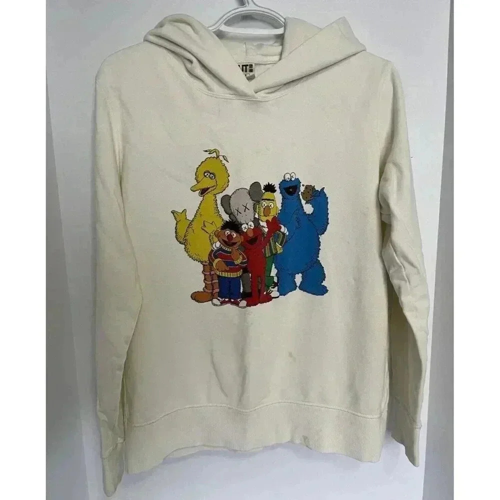 UNIQLO x KAWS x Sesame Street Graphic Hoodie White Off-White Streetwear
